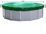 Poolabdeckung Rund f&uuml;r 320-366 cm Pools | Planenma&szlig; &Oslash; 420 cm | Gr&uuml;n | Sommer &