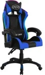vidaXL Gaming-Stuhl mit RGB LED-Leuchten Blau und Schwarz Kunstleder -...
