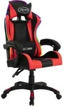 vidaXL Gaming-Stuhl mit RGB LED-Leuchten Rot und Schwarz Kunstleder -...