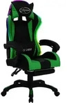 vidaXL Gaming-Stuhl mit RGB LED-Leuchten Gr&uuml;n und Schwarz Kunstleder - Schwarz/Gr&uuml;n
