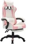 vidaXL Gaming-Stuhl mit RGB LED-Leuchten Rosa und Wei&szlig; Kunstleder - Rosa