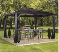Sojag 314-9160734, Sojag Verona 1014 Pavillon mit festem Dach inkl. Moskitonetz 3x4 m