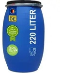 220 Liter Maischefass Maischebeh&auml;lter Deckelfass Blau Weithalsfass Lagerfass