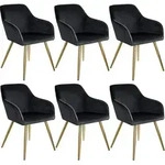 tectake&reg; Esszimmerstuhl Marilyn gepolstert, in Samtoptik 58 x 62 x 82 cm - Schwarz