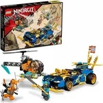 LEGO 71776 NINJAGO Jays und Nyas Rennwagen EVO, Set mit Auto, Hubschrauber und
