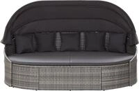 vidaXL Outdoor-Loungebett mit Dach Grau