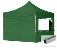 TOOLPORT 3x3m Aluminium Faltpavillon, inkl. 4 Seitenteile, dunkelgr&uuml;n
