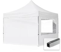 TOOLPORT 3x3m Aluminium Faltpavillon, inkl. 4 Seitenteile, wei&szlig;