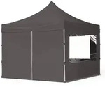 TOOLPORT 3x3m Aluminium Faltpavillon, inkl. 4 Seitenteile, dunkelgrau