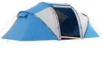 Outsunny Campingzelt Familienzelt mit 2 Schlafkabinen 4-6 Personen Blau - Blau