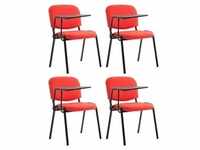 CLP 4er Set Stühle Ken mit Klapptisch Stoff gepolstert, Farbe:rot