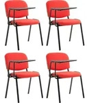 CLP 4er Set Stuhl Ken mit Klapptisch Stoff-Bezug rot - Rot
