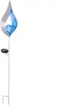 LED Solar-Steckleuchte, silber-blau, Flammen-Optik, H 90 cm