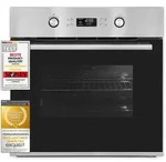 Exquisit Elektrobackofen EBEP 697-3 H | Pyrolyse | Inox-Glas - Schwarz