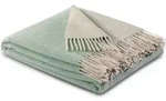 Biederlack Plaid mit Fransen Cashmere Farbe salvia-creme Gr&ouml;&szlig;e 150 x 200 - Gr&uuml;n