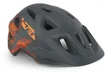 MET Kinder Fahrradhelm Eldar , Grau Orange - Matt - Grau