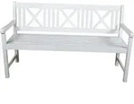 Garden Pleasure Gartenbank MALM&Ouml; 3-Sitzer B 154 x T 59 x H 89 cm - Farbe: Wei&szlig; -