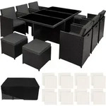 tectake&reg; Rattan Sitzgruppe Aluminium New York - Inkl. Schutzh&uuml;lle - Klappbare