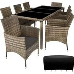tectake&reg; Rattan Sitzgruppe Almansa f&uuml;r 8 Personen - Dunkelgrau