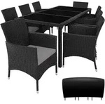 tectake&reg; Rattan Sitzgruppe Almansa f&uuml;r 8 Personen - Schwarz