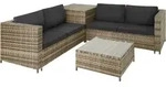 tectake&reg; Rattan Lounge Siena f&uuml;r 4 Personen widerstandsf&auml;hig und UV-best&auml;ndig -