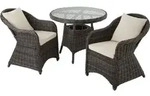 tectake&reg; Aluminium Rattan Sitzgruppe Z&uuml;rich wetterfest und UV-best&auml;ndig - Grau