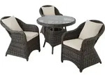tectake&reg; Aluminium Rattan Sitzgruppe Z&uuml;rich wetterfest und UV-best&auml;ndig - Grau
