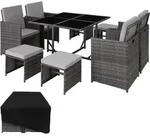 tectake&reg; Rattan Sitzgruppe Bilbao f&uuml;r 4 bis 8 Personen - Grau