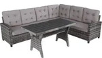 tectake&reg; Rattan Lounge Catania f&uuml;r 6 Personen widerstandsf&auml;hig - Grau