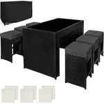 tectake&reg; Aluminium Rattan Barset Ibiza wetterfest und UV-best&auml;ndig - Schwarz