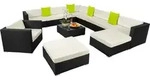 tectake&reg; Aluminium Rattan Lounge Las Vegas mit Aluminiumgestell f&uuml;r 9 bis 11