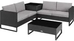 tectake&reg; Rattan Lounge Ostuni f&uuml;r 4 Personen widerstandsf&auml;hig und UV-best&auml;ndig -