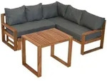 Merxx Ecklounge Set Merida, ausziehbare Bank, inkl. Auflagen - Akazie