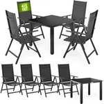 CASARIA&reg; Gartenm&ouml;bel Set 4 St&uuml;hle mit Tisch 90x90cm Aluminium Sicherheitsglas