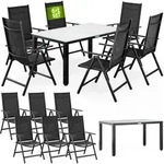 CASARIA&reg; Gartenm&ouml;bel Set 6 St&uuml;hle mit Tisch 150x90cm Aluminium Sicherheitsglas