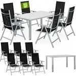 CASARIA&reg; Gartenm&ouml;bel Set 6 St&uuml;hle mit Tisch 150x90cm Aluminium Sicherheitsglas