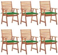vidaXL Garten-Essst&uuml;hle 6 Stk. mit Kissen Massivholz Akazie