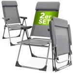 CASARIA&reg; Gartenst&uuml;hle 2er Set Klappbar 6-fach Verstellbar Alu mit hoher