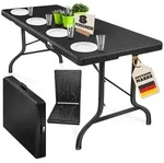 KESSER&reg; Buffettisch Tisch klappbar Kunststoff 183x76 cm Rattan Optik Campingtisch