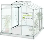 Juskys Aluminium Gew&auml;chshaus mit Fundament f&uuml;r Garten - 4,75 qm - 190 &times; 253 cm - 1