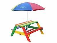 AXI Nick Kinder Picknicktisch aus Holz | Kindertisch in Regenbogen Farben mit