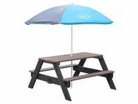 AXI Nick Kinder Picknicktisch aus Holz | Kindertisch in Grau mit Sonnenschirm...