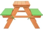 vidaXL Kinder-Picknicktisch mit B&auml;nken 89&times;79&times;50 cm Massivholz Tanne - Braun