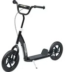 HOMCOM Kinderroller mit Hinterbremse 12 Zoll Scooter Tretroller EVA Schwarz - Schwarz