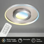 Briloner FRAME PRO LUX LED Deckenleuchte 49cm dimmbar 25W Matt Nickel-Chrom