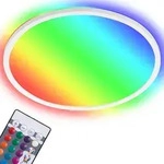 LED Panel Dimmbar Fernbedienung RGB Ultraflach 15W wei&szlig; Kunststoff Briloner -...