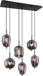 Globo Lighting H&auml;ngeleuchte Metall schwarz, Glas rauchfarben, Kabel PVC schwarz,
