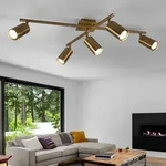 Deckenstrahler mit 5 Spots f&uuml;r Wohnzimmer,Schlafzimmer & K&uuml;che aus wei&szlig;em Metall -