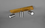 Trio Leuchten 3er Spot Marley GU10, nickel matt, holzfarbig - Silber