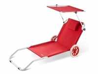 CASARIA® Sonnenliege Klappbar mit Dach Strandliege mit Rollen Tasche Outdoor
